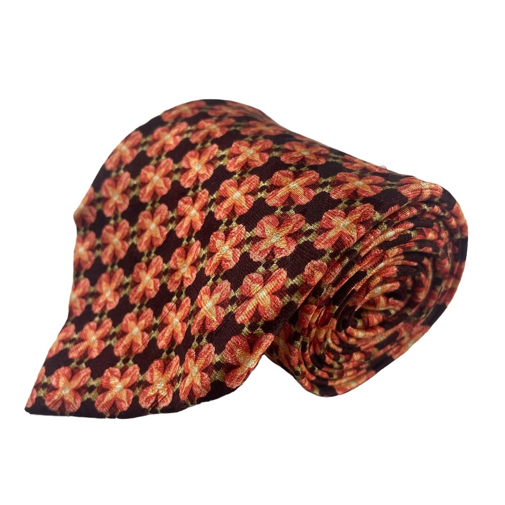 Ermenegildo Zegna Maroon Pure Silk 3.5 Inch Width Excellent